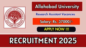 Allahabad University Research Assistant Recruitment 2025 - Apply Offline for 01 Posts Allahabad University Research Assistant Recruitment 2025 - Apply Offline for 01 Posts