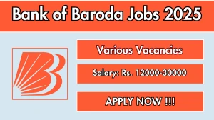 Bank of Baroda Recruitment 2025 - Apply Offline for 02 In House Faculty, Watchman cum Gardener Posts
