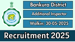 Bankura District Additional Inspector Recruitment 2025 – Walk in for 08 Posts