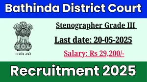 Bathinda District Court Stenographer Grade III Recruitment 2025 - Apply Offline for 19 Posts
