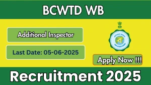 BCWTD WB Additional Inspector Recruitment 2025 - Apply Offline BCWTD WB Additional Inspector Recruitment 2025 - Apply Offline