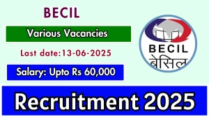 BECIL Recruitment 2025 - Apply Offline for 07 Office Assistant, Domain Expert and Other Posts