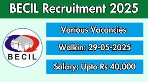 BECIL Recruitment 2025 – Walk in for 08 Clinical pharmacist, IT Executive and Other Posts BECIL Recruitment 2025 – Walk in for 08 Clinical pharmacist, IT Executive and Other Posts