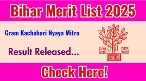 Bihar Gram Kachahari Nyaya Mitra Final Merit List 2025 OUT @ gp.bihar.gov.in, Check Bihar Merit List Here