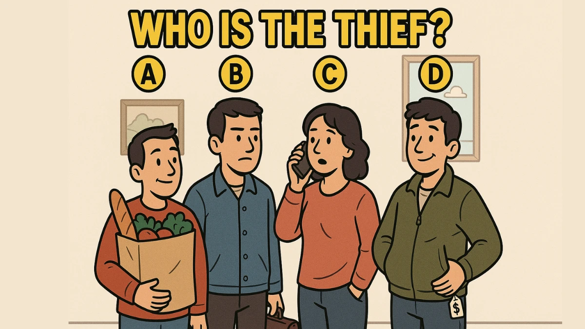 Brain Teaser IQ Test: Who is the Thief? Only People with High IQ can pass this IQ challenge in 10 Seconds