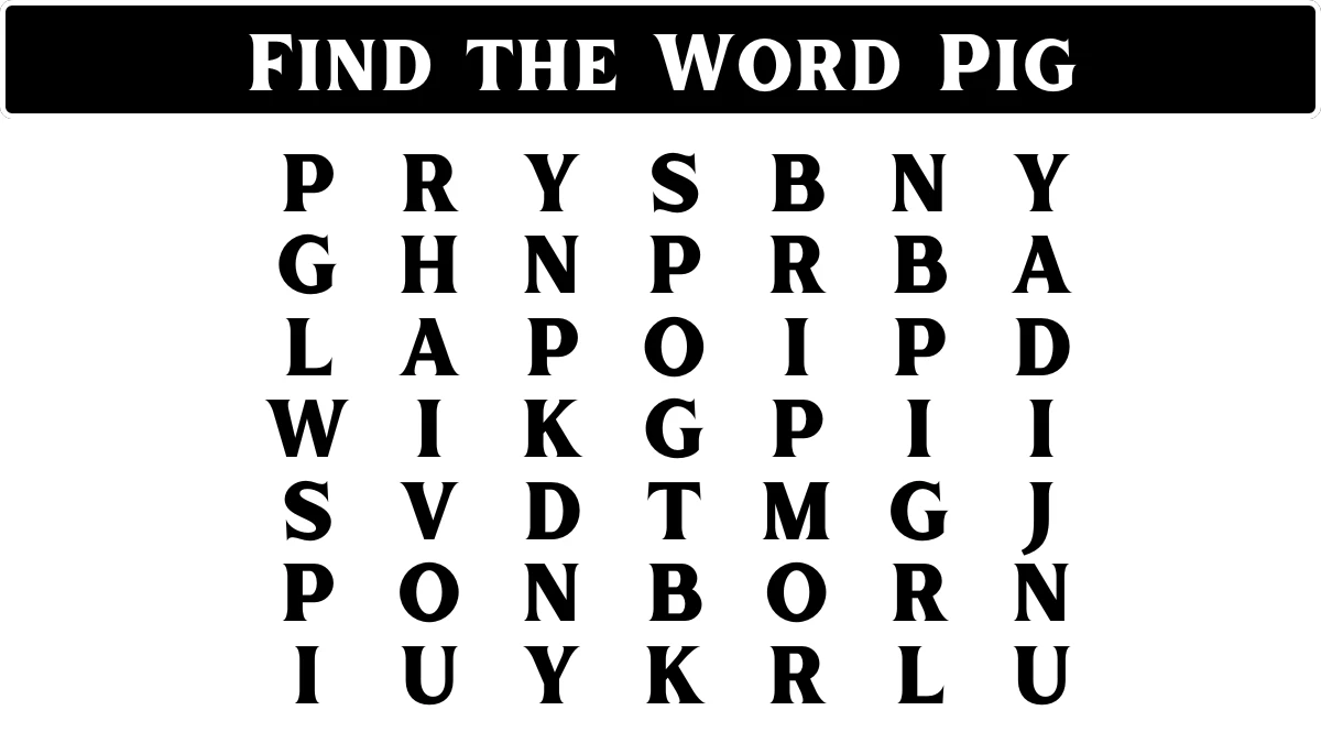 Brain Teaser Word Puzzle: If you have Eagle Eyes Spot the Word Pig in 5 Secs