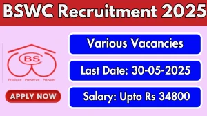 BSWC Recruitment 2025 - Apply Online for 68 Assistant, Technical Assistant and Other Posts BSWC Recruitment 2025 - Apply Online for 68 Assistant, Technical Assistant and Other Posts