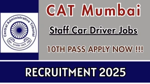 CAT Mumbai Staff Car Driver Recruitment 2025 - Apply Offline for 01 Posts CAT Mumbai Staff Car Driver Recruitment 2025 - Apply Offline for 01 Posts