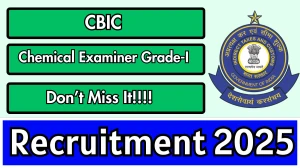 CBIC Chemical Examiner Recruitment 2025 - Apply Offline