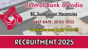 Central Bank of India Business Correspondent Supervisor Recruitment 2025 - Apply Offline Central Bank of India Business Correspondent Supervisor Recruitment 2025 - Apply Offline