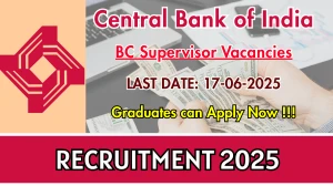 Central Bank of India Business Correspondent Supervisor Recruitment 2025 - Apply Offline for 01 Posts Central Bank of India Business Correspondent Supervisor Recruitment 2025 - Apply Offline for 01 Posts