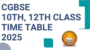 CGBSE 10th, 12th Class Time Table 2025 Out cgbse.nic.in Check Time Table Here