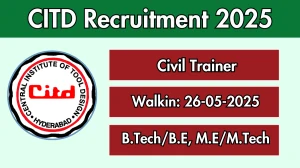 CITD Civil Trainer Recruitment 2025 – Walk in for 01 Posts
