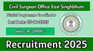 Civil Surgeon Office East Singhbhum District Programme Coordinator Recruitment 2025 - Apply Offline