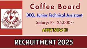 Coffee Board Recruitment 2025 - Apply Offline for 08 DEO, Junior Technical Assistant Posts Coffee Board Recruitment 2025 - Apply Offline for 08 DEO, Junior Technical Assistant Posts