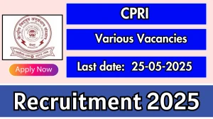 CPRI Recruitment 2025 - Apply Online for 44 Assistant, Technician and Other Posts
