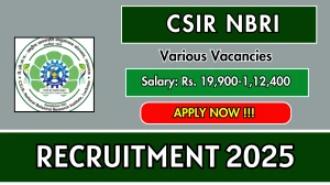CSIR NBRI Recruitment 2025 - Apply Online for 30 Technician, Technical Assistant and More Posts