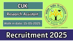 CUK Research Assistant Recruitment 2025 – Walk in