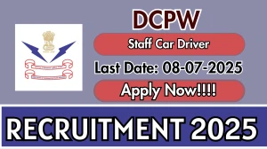 DCPW Staff Car Driver Recruitment 2025 - Apply Offline