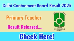 Delhi Cantonment Board Primary Teacher Result 2025 Out at delhi.cantt.gov.in, Direct Link to Download Result PDF Here