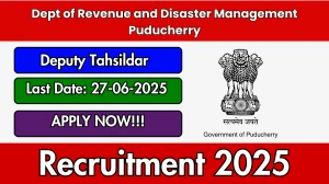 Dept of Revenue and Disaster Management Puducherry Deputy Tahsildar Recruitment 2025 - Apply Online for 30 Posts