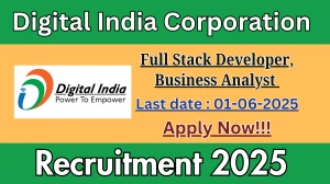 Digital India Corporation Recruitment 2025 - Apply Online for 02 Full Stack Developer, Business Analyst Posts Digital India Corporation Recruitment 2025 - Apply Online for 02 Full Stack Developer, Business Analyst Posts