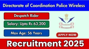 Directorate of Coordination Police Wireless Despatch Rider Recruitment 2025 - Apply Offline for 06 Posts