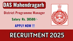 District Ayush Society Mahendragarh District Programme Manager Recruitment 2025 - Apply Offline for 01 Posts