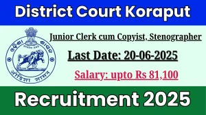 District Court Koraput Recruitment 2025 - Apply Offline for 12 Junior Clerk cum Copyist, Stenographer Posts District Court Koraput Recruitment 2025 - Apply Offline for 12 Junior Clerk cum Copyist, Stenographer Posts
