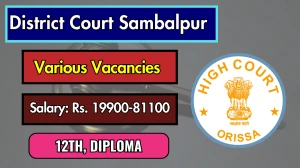 District Court Sambalpur Recruitment 2025 - Apply Offline for 15 Stenographer, Junior Typist and More Posts