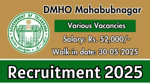 DMHO Mahabubnagar Recruitment 2025 - Walk in for 03 Medical Officer, Lab Technician and More Posts DMHO Mahabubnagar Recruitment 2025 - Walk in for 03 Medical Officer, Lab Technician and More Posts
