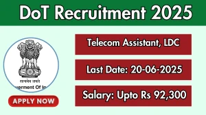 DoT Recruitment 2025 - Apply Offline for 06 Telecom Assistant, Lower Division Clerk Posts DoT Recruitment 2025 - Apply Offline for 06 Telecom Assistant, Lower Division Clerk Posts