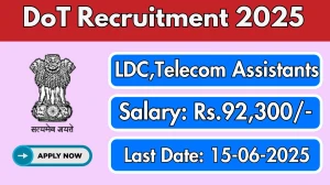 DoT Recruitment 2025 - Apply Offline for 4 Lower Division Clerks, Telecom Assistants Posts
