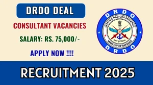 DRDO DEAL Consultant Recruitment 2025 - Apply Offline for 01 Posts DRDO DEAL Consultant Recruitment 2025 - Apply Offline for 01 Posts