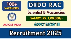 DRDO RAC Scientist B Recruitment 2025 - Apply Online for 152 Posts
