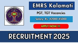 EMRS Kalamati Recruitment 2025 - Apply Offline for 13 PGT, TGT Posts EMRS Kalamati Recruitment 2025 - Apply Offline for 13 PGT, TGT Posts