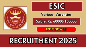 ESIC Recruitment 2025 – Walk in for 42 Specialist, Senior Resident and More Posts ESIC Recruitment 2025 – Walk in for 42 Specialist, Senior Resident and More Posts