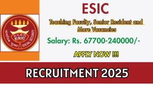 ESIC Recruitment 2025 – Walk in for 80 Teaching Faculty, Senior Resident and More Posts ESIC Recruitment 2025 – Walk in for 80 Teaching Faculty, Senior Resident and More Posts