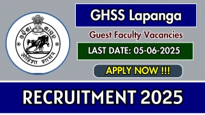 GHSS Lapanga Guest Faculty Recruitment 2025 - Apply Offline