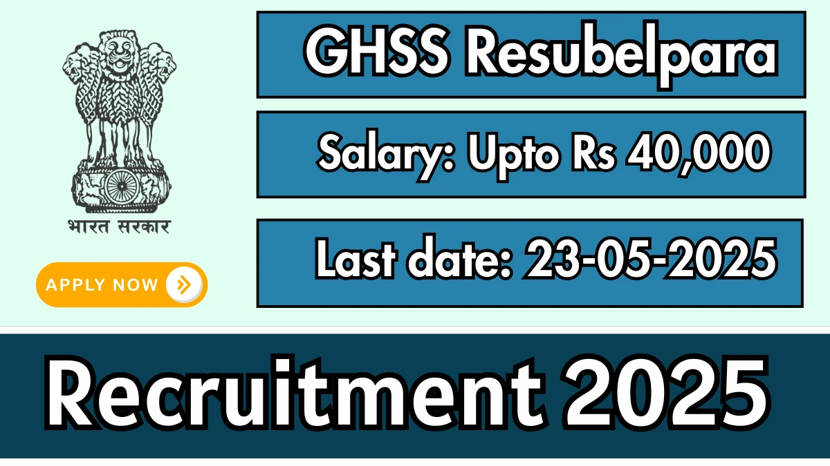 GHSS Resubelpara Recruitment 2025 - Apply Offline for 15 Assistant Lecturer, Laboratory Assistant Posts