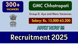GMC Chhatrapati Recruitment 2025 - Apply Offline for 357 Group D, Aya and More Posts GMC Chhatrapati Recruitment 2025 - Apply Offline for 357 Group D, Aya and More Posts