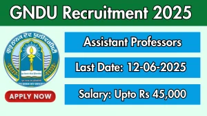 GNDU Assistant Professors Recruitment 2025 - Apply Online
