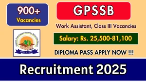 GPSSB Work Assistant Recruitment 2025 - Apply Online for 994 Posts