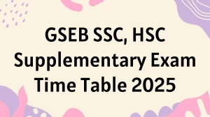 GSEB SSC, HSC Supplementary Exam Time Table 2025 Out gseb.org Check Time Table Here