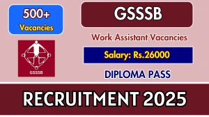 GSSSB Work Assistant Recruitment 2025 - Apply Online for 513 Posts GSSSB Work Assistant Recruitment 2025 - Apply Online for 513 Posts