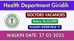 Health Department Giridih Doctors Recruitment 2025 – Walk in Health Department Giridih Doctors Recruitment 2025 – Walk in