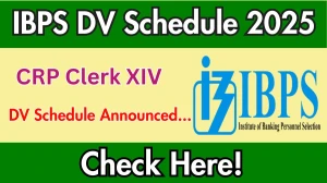 IBPS CRP Clerk XIV DV Schedule 2025: Check Document Verification Date @ ibps.in IBPS CRP Clerk XIV DV Schedule 2025: Check Document Verification Date @ ibps.in