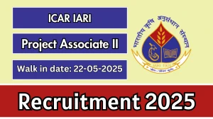 ICAR IARI Project Associate II Recruitment 2025 – Walk in