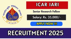 ICAR IARI Senior Research Fellow Recruitment 2025 - Apply Offline for 01 Posts ICAR IARI Senior Research Fellow Recruitment 2025 - Apply Offline for 01 Posts