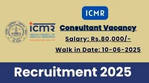 ICMR Consultant Recruitment 2025 – Walk in
